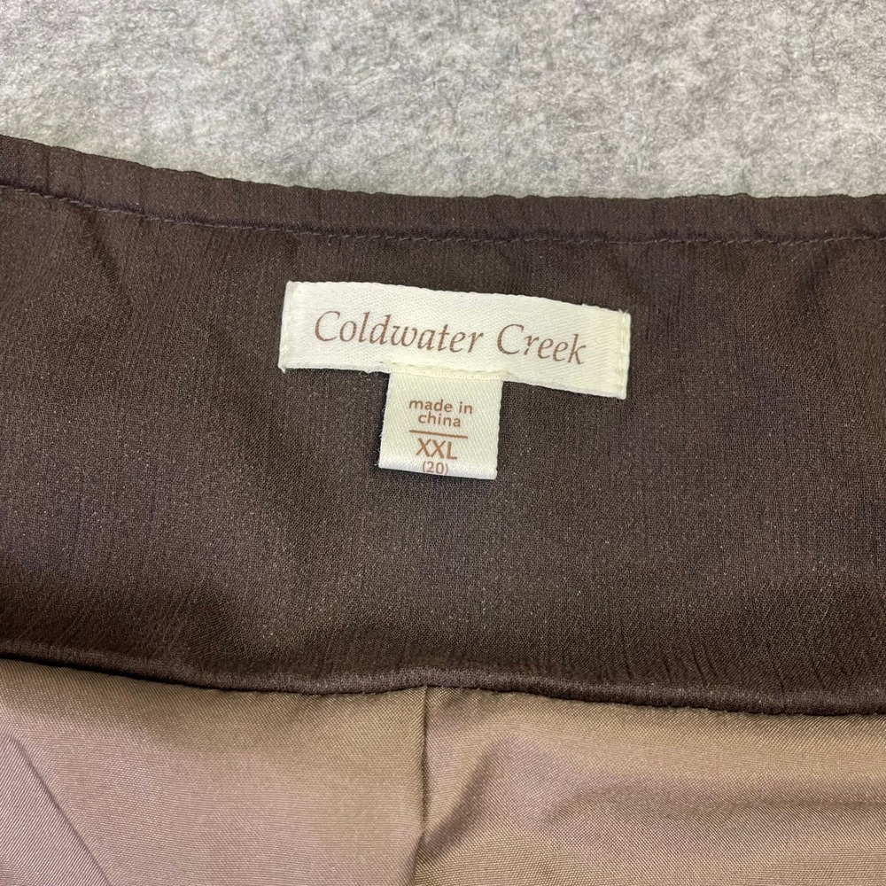 Coldwater Creek Brown Floral Zebra Print Chiffon Maxi Skirt XXL Gypsy Fairy - Picture 4 of 13